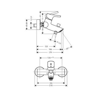 Hansgrohe Wannenmischer Aufputz Talis S chrom – Bild 2