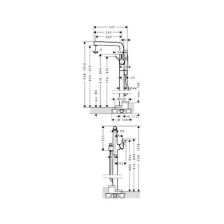Hansgrohe Wannenmischer Talis S Fertigset zur Bodenmontage chrom – Bild 2