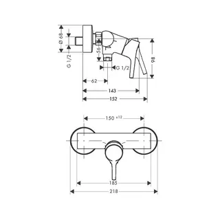Hansgrohe Brausenmischer Aufputz Talis S chrom – Bild 2