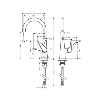 Hansgrohe Talis S 260 Küchenmischer, verchromt – Bild 2