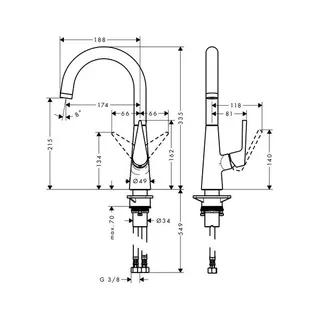 Hansgrohe Talis S 220 Spültischmischer mit Schwenkauslauf chrom – Bild 2