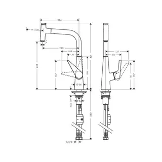 Hansgrohe Talis Select S Küchenmischer 300 mit Ausziehauslauf – Bild 2