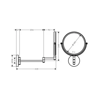 Hansgrohe Rasierspiegel Logis Universal chrom ohne Licht – Bild 2