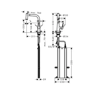 Hansgrohe Metris M71 Spültischmischer 220 (chrom) – Bild 2