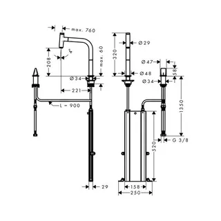 Hansgrohe 2-L.Spültischmischer 200 Select sBox Ausziehauslauf M7119-H200 chrom – Bild 2