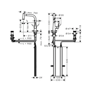 Hansgrohe 2-L.Spültischmischer 220 Select sBox Ausziehbrause M7120-H220 chrom – Bild 2