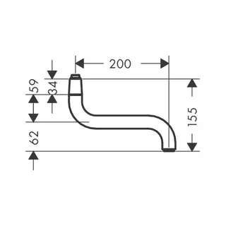 Hansgrohe Auslauf Küche Wand 200mm chrom