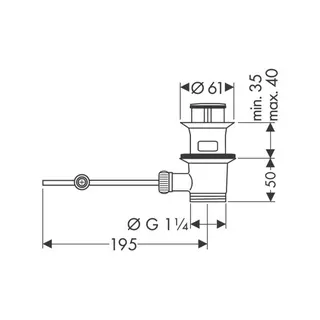 Hansgrohe Ablaufgarnitur für Waschtischmischer und Bidetmischer DN32 chrom – Bild 2