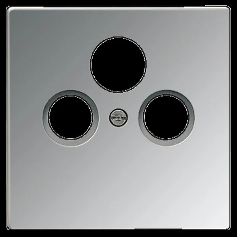 Jung Abdeckung für Universal-Sat/BK-Dosen, Metall verchromt, Serie LS, glanzchrom GCR2990SAT