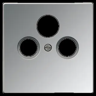 Jung Abdeckung für Universal-Sat/BK-Dosen, Metall verchromt, Serie LS, glanzchrom GCR2990SAT
