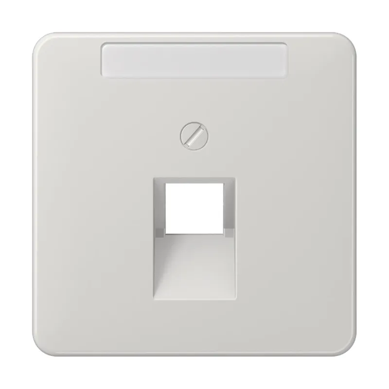 Jung Abdeckung für IAE/UAE-Anschlussdosen 1 x 8-polig, mit Schriftfeld, Thermoplast, Serie CD, lichtgrau CD569-1NAUALG