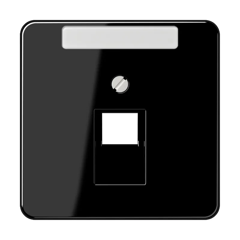 Jung Abdeckung für IAE/UAE-Anschlussdosen 1 x 8-polig, mit Schriftfeld, Thermoplast, Serie CD, schwarz CD569-1NAUASW