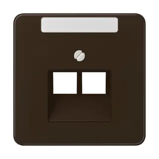 Jung Abdeckung für IAE/UAE-Anschlussdosen 2 x 8-polig, mit Schriftfeld, Thermoplast, Serie CD, braun CD569-2NAUABR