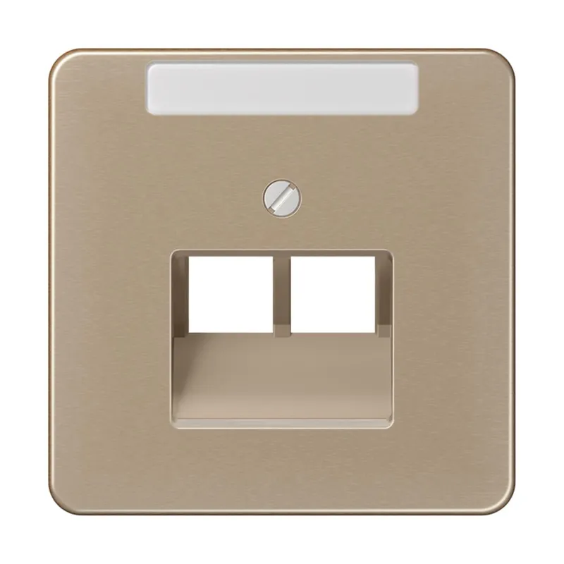 Jung Abdeckung für IAE/UAE-Anschlussdosen 2 x 8-polig, mit Schriftfeld, Aluminium eloxiert, Serie CD, gold-bronze CD569-2NAUAGB