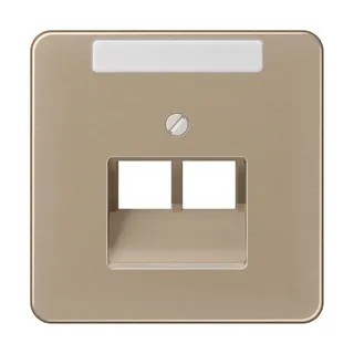 Jung Abdeckung für IAE/UAE-Anschlussdosen 2 x 8-polig, mit Schriftfeld, Aluminium eloxiert, Serie CD, gold-bronze CD569-2NAUAGB