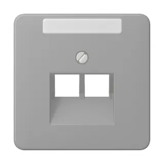 Jung Abdeckung für IAE/UAE-Anschlussdosen 2 x 8-polig, mit Schriftfeld, Thermoplast, Serie CD, grau CD569-2NAUAGR