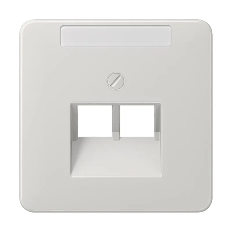 Jung Abdeckung für IAE/UAE-Anschlussdosen 2 x 8-polig, mit Schriftfeld, Thermoplast, Serie CD, lichtgrau CD569-2NAUALG