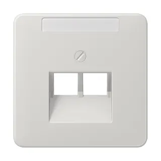 Jung Abdeckung für IAE/UAE-Anschlussdosen 2 x 8-polig, mit Schriftfeld, Thermoplast, Serie CD, lichtgrau CD569-2NAUALG
