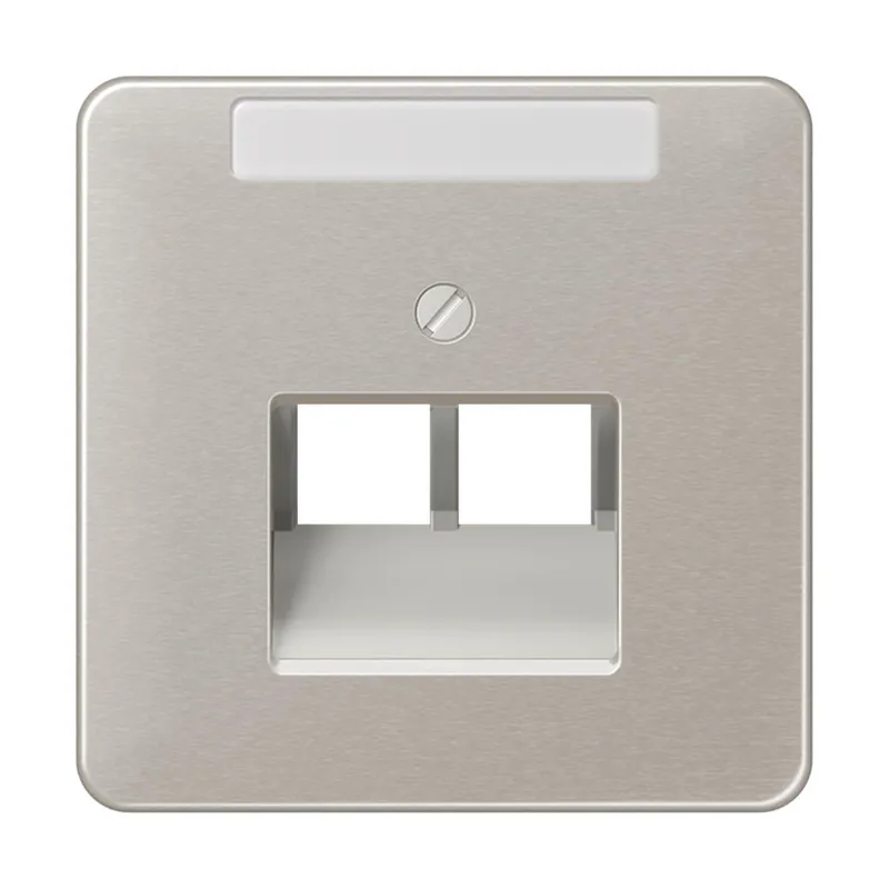 Jung Abdeckung für IAE/UAE-Anschlussdosen 2 x 8-polig, mit Schriftfeld, Aluminium eloxiert, Serie CD, platin CD569-2NAUAPT