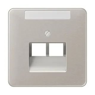 Jung Abdeckung für IAE/UAE-Anschlussdosen 2 x 8-polig, mit Schriftfeld, Aluminium eloxiert, Serie CD, platin CD569-2NAUAPT