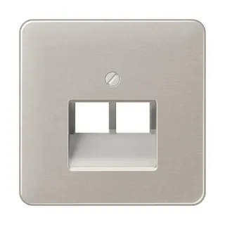 Jung Abdeckung für IAE/UAE-Anschlussdosen 2 x 8-polig, Aluminium eloxiert, Serie CD, platin CD569-2UAPT