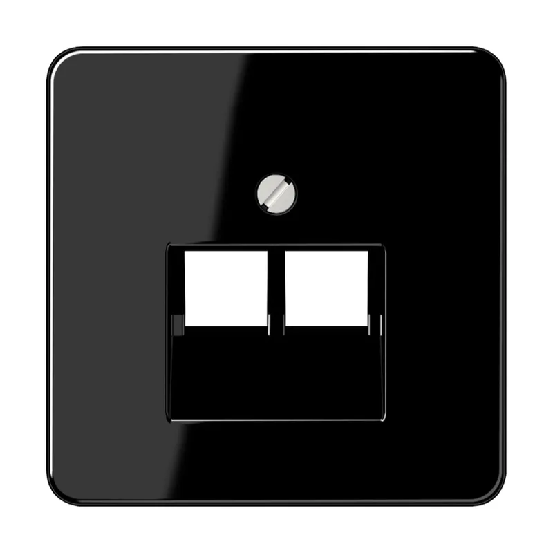 Jung Abdeckung für IAE/UAE-Anschlussdosen 2 x 8-polig, Thermoplast, Serie CD, schwarz CD569-2UASW