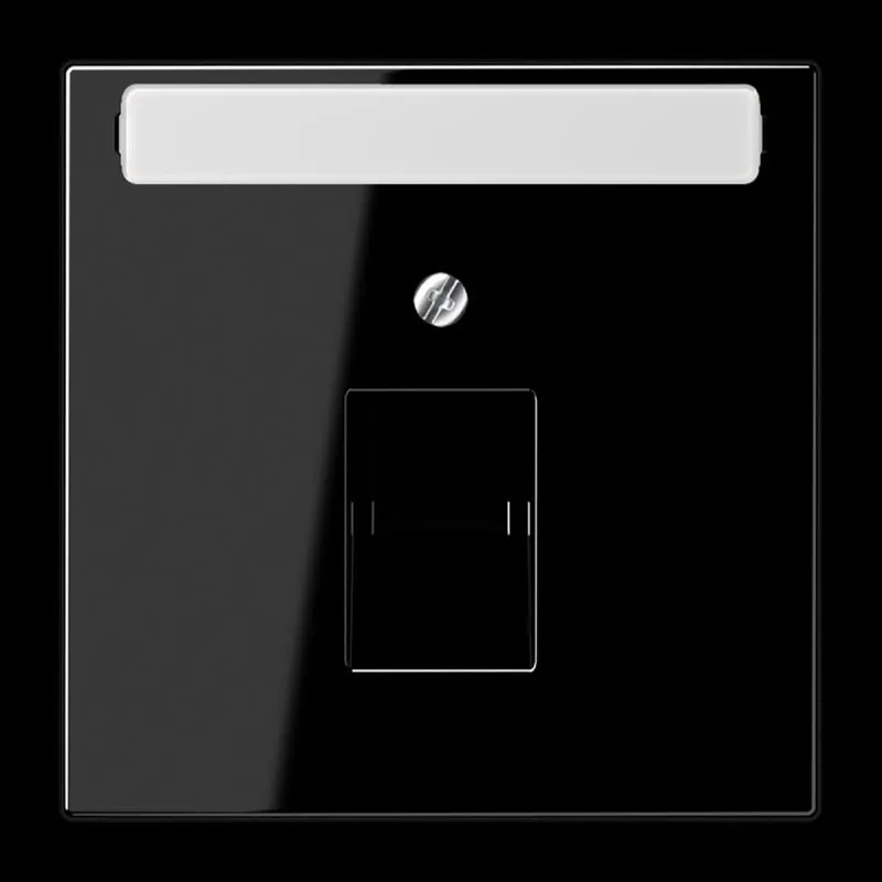 Jung Abdeckung für IAE/UAE-Anschlussdosen 1 x 8-polig, mit Schriftfeld, Thermoplast, Serie LS, schwarz LS969-1NAUASW