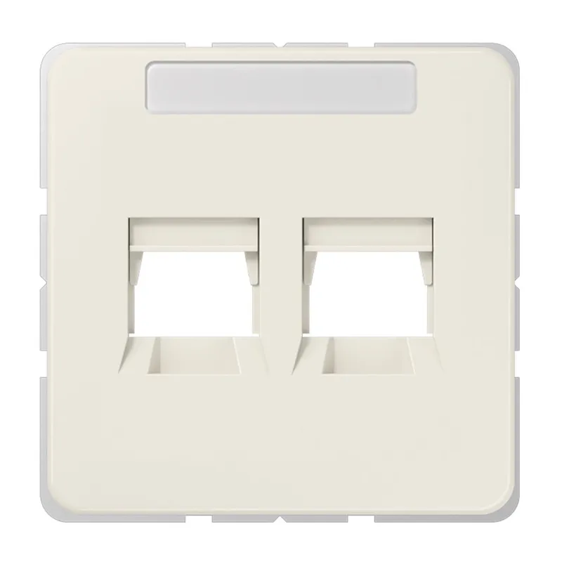 Jung Abdeckung (gerastet) für Modular-Jack-Steckbuchsen 2fach, , Serie CD, weiß 569-2AT