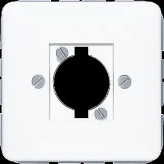 Jung Abdeckung für Lautsprecher-Buchse, für XLR-Steckverbinder (D-Serie), Duroplast, Serie CD, alpinweiß CD568-1WW