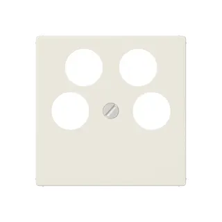Jung Abdeckung für 4-Loch SAT-TV-Steckdose (Ankaro), Thermoplast, Serie AS, weiß A561-4SAT2