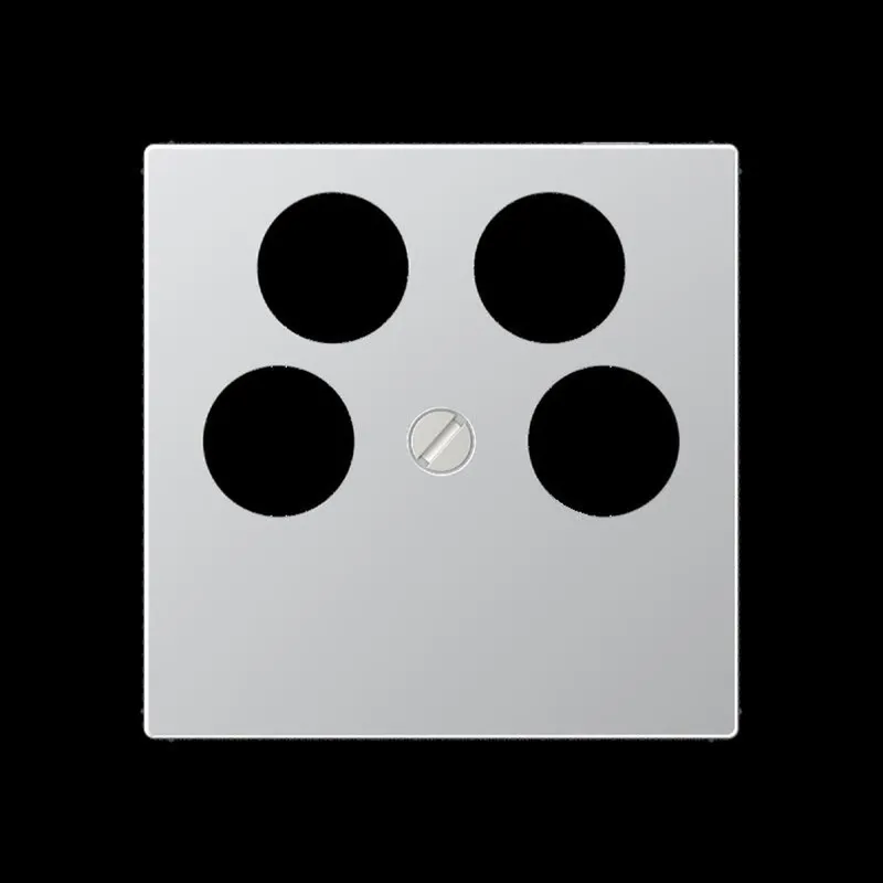 Jung Abdeckung für 4-Loch SAT-TV-Steckdose (Ankaro), Thermoplast lackiert, Serie A, aluminium A561-4SAT2AL