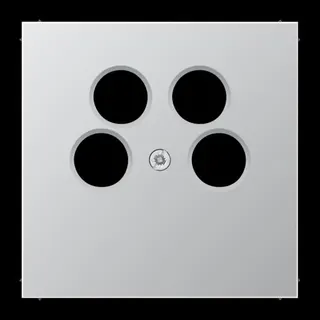 Jung Abdeckung für 4-Loch SAT-TV-Steckdose (Ankaro), Serie LS, Aluminium AL2990-4SAT2