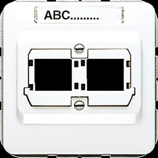 Jung Abdeckung für Modular-Jack-Steckbuchsen 2fach, Reichle + De Massari, mit Schriftfeld, Thermoplast, Serie CD, alpinweiß CD569-21ACSWW