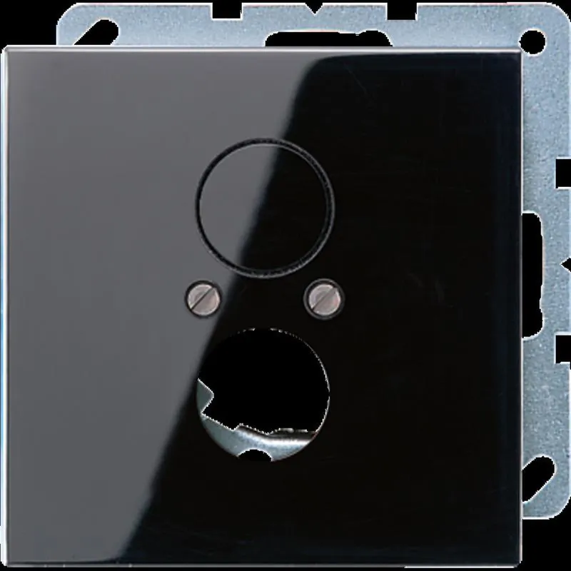 Jung Abdeckung für 2 Rundsteckverbinder bis 18,5 mm ?, Duroplast, Serie LS, schwarz LS962SW