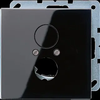 Jung Abdeckung für 2 Rundsteckverbinder bis 18,5 mm ?, Duroplast, Serie LS, schwarz LS962SW