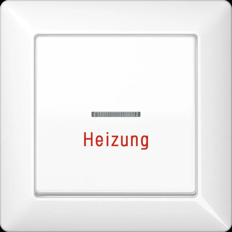 Jung Wippe 1fach mit Lichtleiter, Heizung, mit Rahmen, Duroplast, Serie AS, alpinweiß AS590HWW