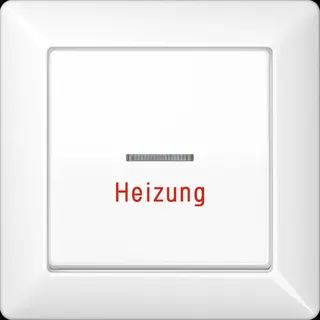 Jung Wippe 1fach mit Lichtleiter, Heizung, mit Rahmen, Duroplast, Serie AS, alpinweiß AS590HWW