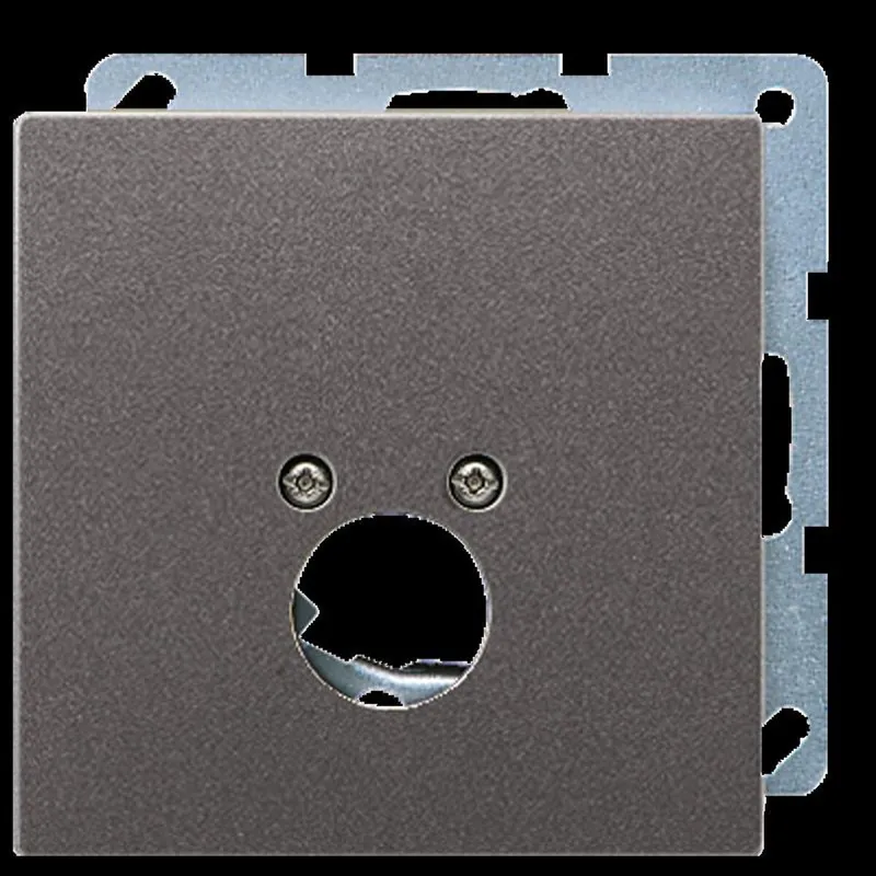 Jung Abdeckung für 1 Rundsteckverbinder bis 18,5 mm ?, Aluminium lackiert, Serie LS, anthrazit (lackiertes Aluminium) AL2962-1AN