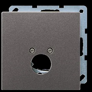 Jung Abdeckung für 1 Rundsteckverbinder bis 18,5 mm ?, Aluminium lackiert, Serie LS, anthrazit (lackiertes Aluminium) AL2962-1AN