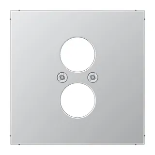 Jung Abdeckung für 2 Rundsteckverbinder bis 18,5 mm ?, Serie LS, Aluminium AL2962-2
