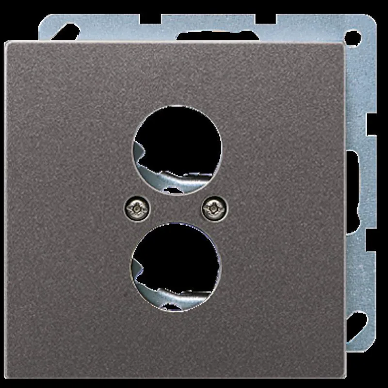 Jung Abdeckung für 2 Rundsteckverbinder bis 18,5 mm ?, Aluminium lackiert, Serie LS, anthrazit (lackiertes Aluminium) AL2962-2AN