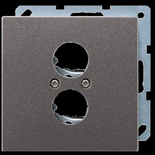 Jung Abdeckung für 2 Rundsteckverbinder bis 18,5 mm ?, Aluminium lackiert, Serie LS, anthrazit (lackiertes Aluminium) AL2962-2AN