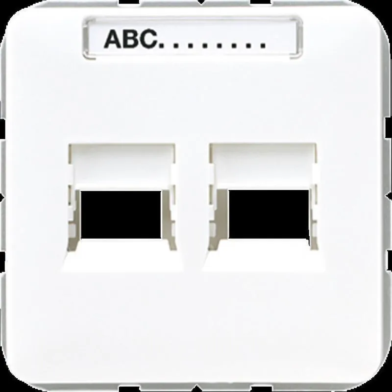 Jung Abdeckung (gerastet) für Modular-Jack-Steckbuchsen 2fach, , Serie CD, alpinweiß CD569-2ATWW