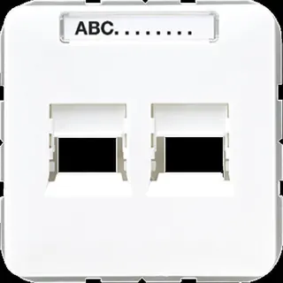 Jung Abdeckung (gerastet) für Modular-Jack-Steckbuchsen 2fach, , Serie CD, alpinweiß CD569-2ATWW