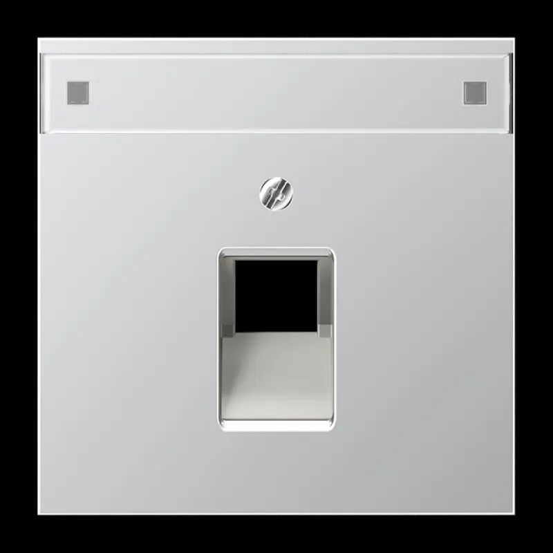 Jung Abdeckung für IAE/UAE-Anschlussdosen 1 x 8-polig, mit Schriftfeld, Serie LS, Aluminium AL2969-1NAUA