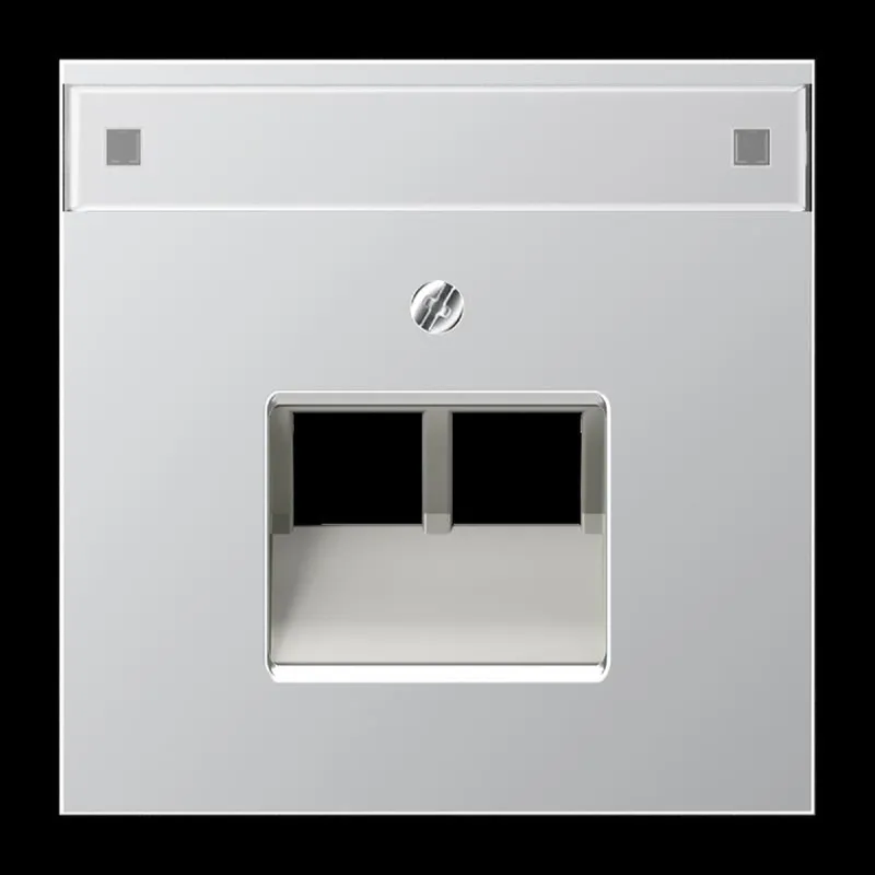 Jung Abdeckung für IAE/UAE-Anschlussdosen 2 x 8-polig, mit Schriftfeld, Serie LS, Aluminium AL2969-2NAUA