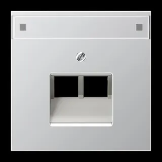 Jung Abdeckung für IAE/UAE-Anschlussdosen 2 x 8-polig, mit Schriftfeld, Serie LS, Aluminium AL2969-2NAUA