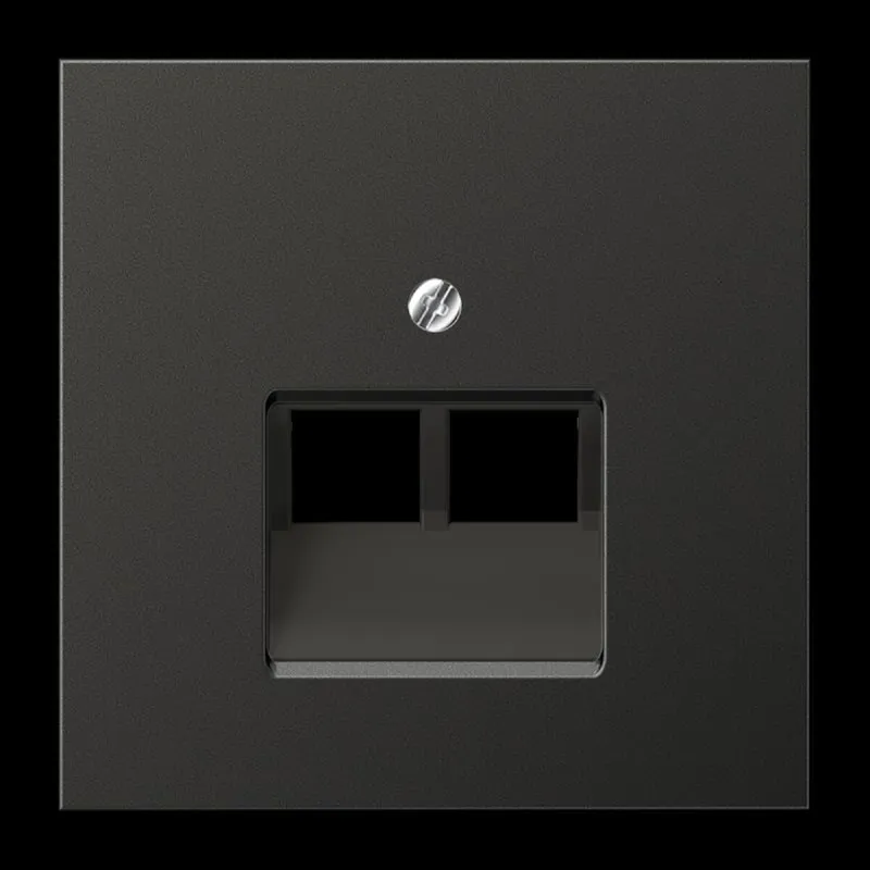 Jung Abdeckung für IAE/UAE-Anschlussdosen 2 x 8-polig, Aluminium lackiert, Serie LS, anthrazit (lackiertes Aluminium) AL2969-2UAAN