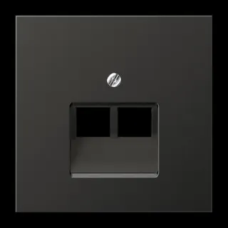 Jung Abdeckung für IAE/UAE-Anschlussdosen 2 x 8-polig, Aluminium lackiert, Serie LS, anthrazit (lackiertes Aluminium) AL2969-2UAAN