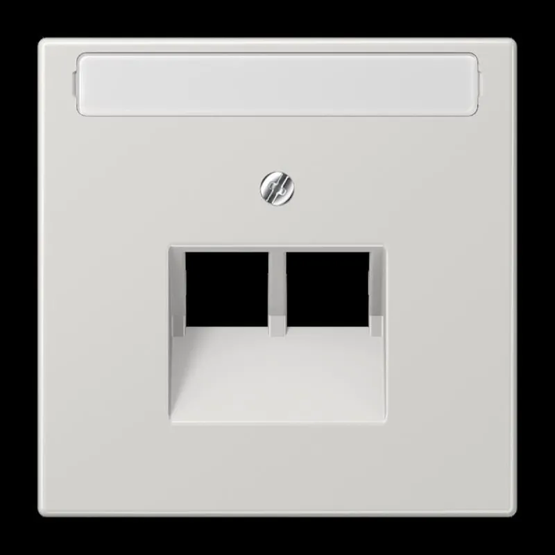 Jung Abdeckung für IAE/UAE-Anschlussdosen 2 x 8-polig, mit Schriftfeld, Thermoplast, Serie LS, lichtgrau LS969-2NAUALG